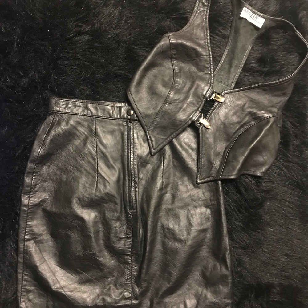 Vintage Leather Two-Piece Set
